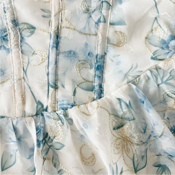 NWOT Lulus Decadent Charisma Ivory Floral Embroidered Bustier Mini Dress XLarge - Picture 6 of 8